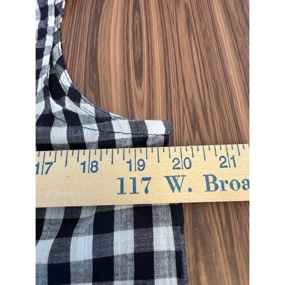 Passports 100% Cotton Sleeveless Navy Gingham Top Cottagecore Classic Beach Sz M - Picture 2 of 6